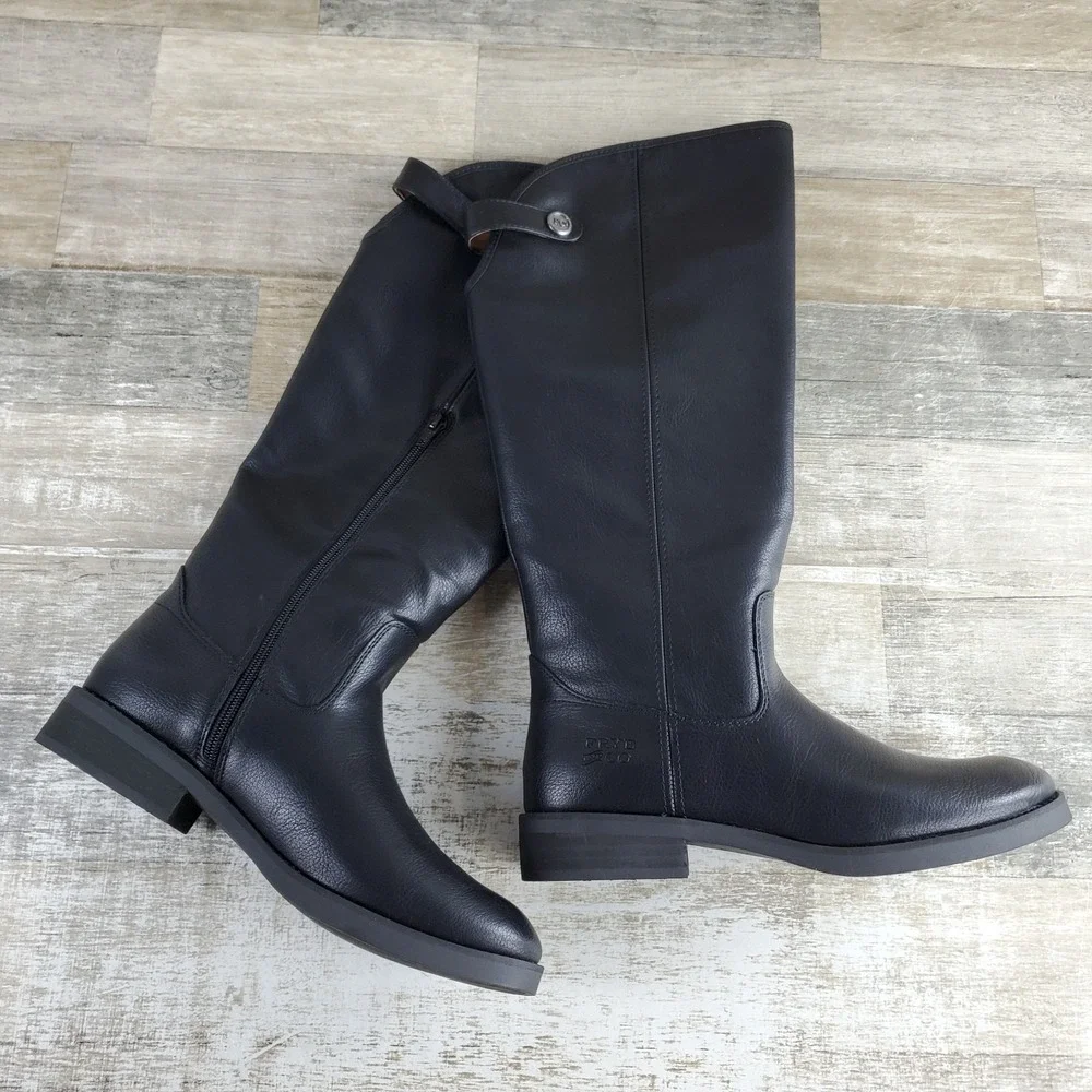 Frye and Co. Kellie Womens Knee High Boots Sz 6 W Black Button Side Zip